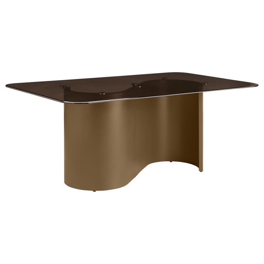 Edson - 5 Piece Rectangular Glass Top Dining Table Set - Bronze - Urban Living Furniture (Los Angeles, CA)