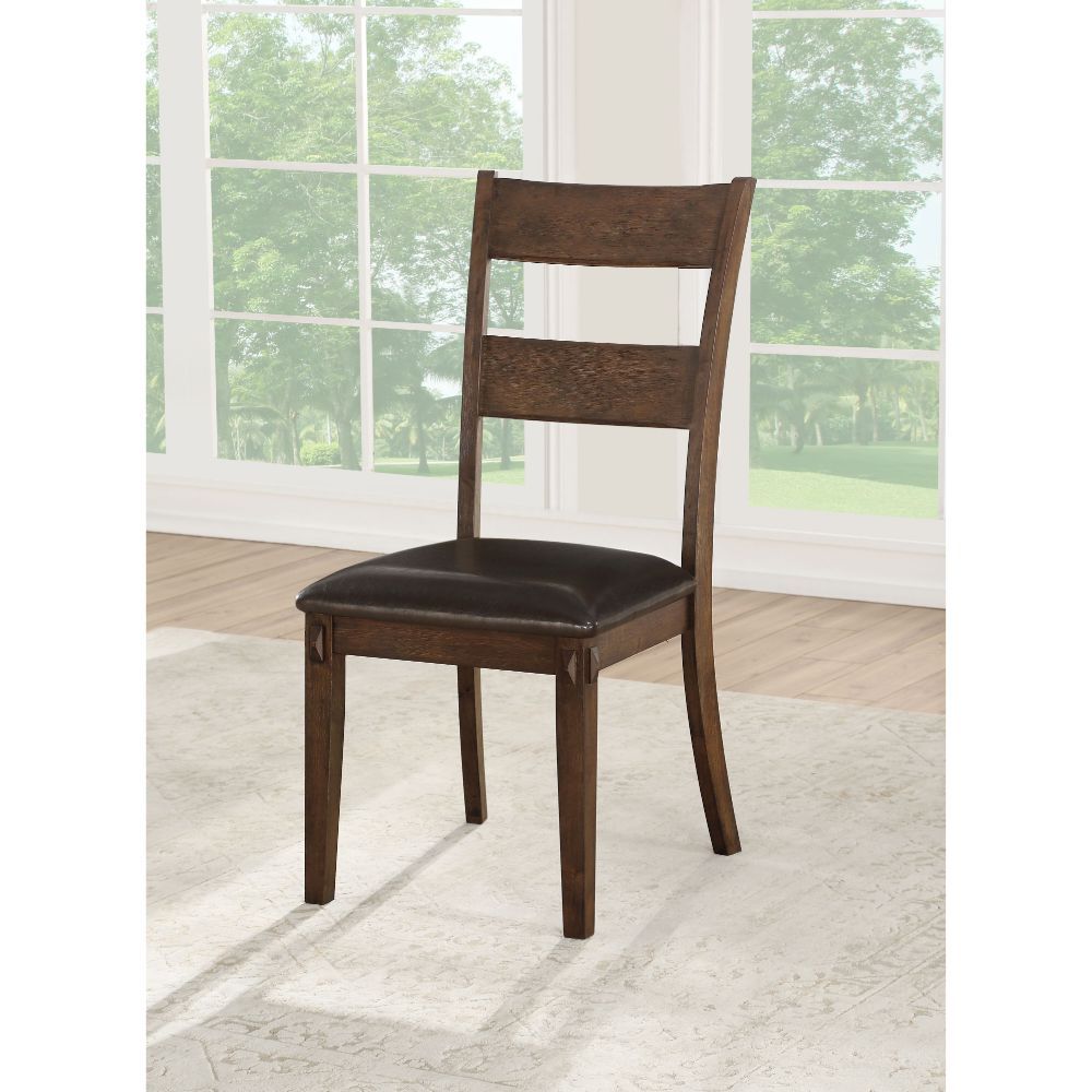 Nabirye - Side Chair (Set of 2) - Esspresso Synthetic Leather & Dark Oak - Urban Living Furniture (Los Angeles, CA)