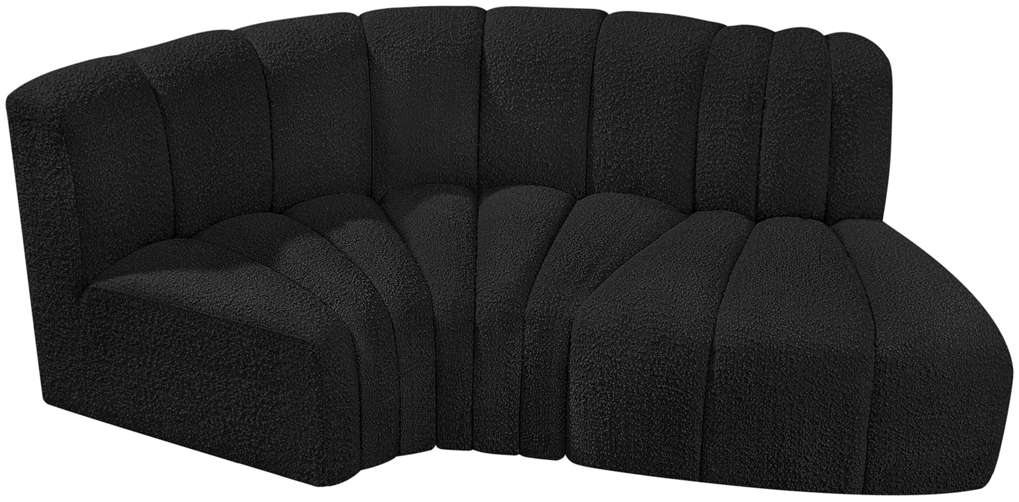 Arc - Boucle Fabric 3 Piece Modular L-Shaped Sofa