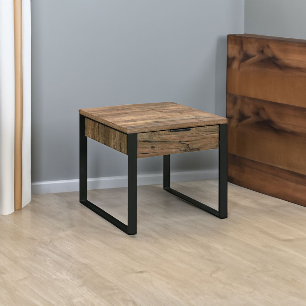 Aflo - End Table - Weathered Oak & Black - Urban Living Furniture (Los Angeles, CA)