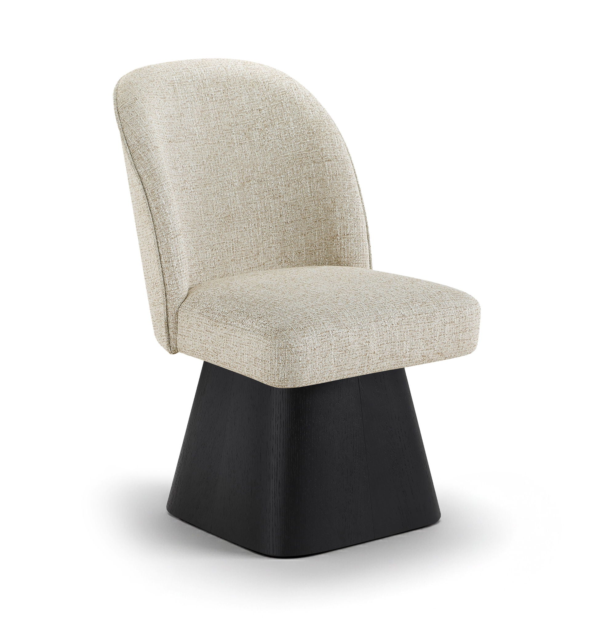 Marlowe - Linen Textured Fabric Upholstered Swivel Dining Side Chair - Stained Black - Urban Living Furniture (Los Angeles, CA)