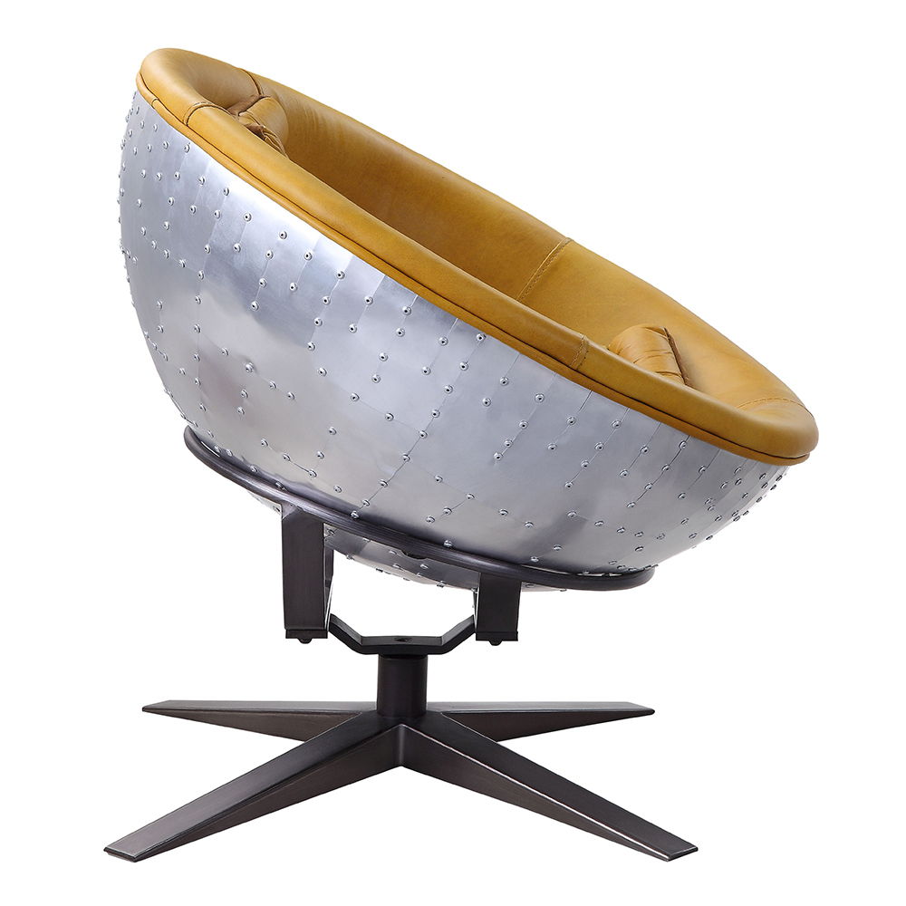 Brancaster - Accent Chair - Turmeric Top Grain Leather & Aluminum - Urban Living Furniture (Los Angeles, CA)