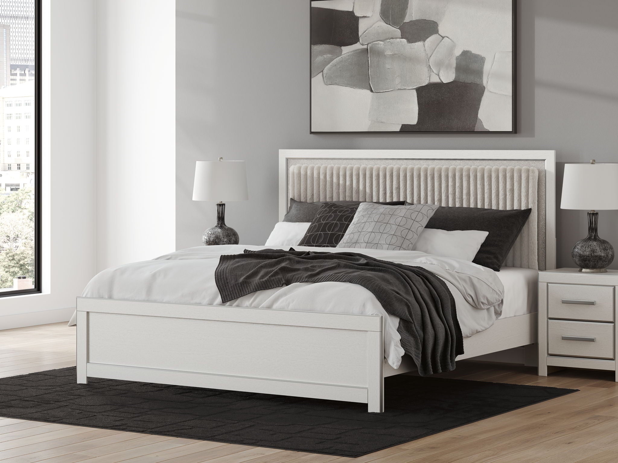Zuraleus - Upholstered Panel Platform Bed With Roll Slats - Urban Living Furniture (Los Angeles, CA)