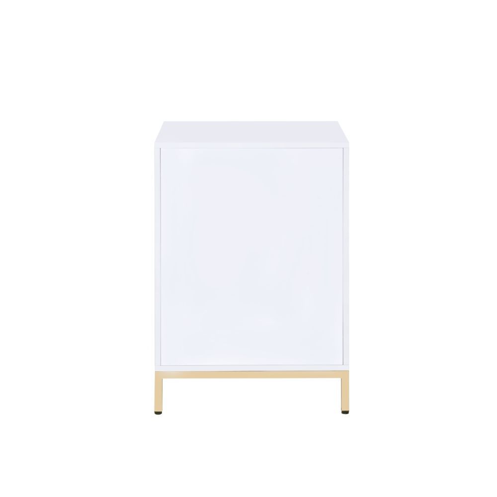 Ottey - Cabinet - White High Gloss & Gold - Urban Living Furniture (Los Angeles, CA)