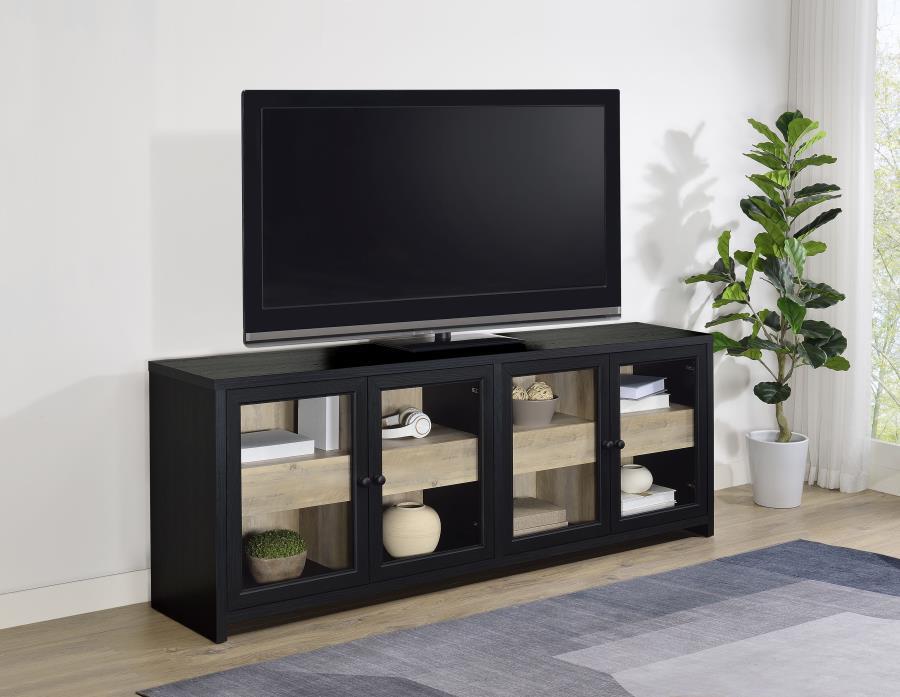 Denison - 79" 4-Door TV Stand Media Console - Black - Urban Living Furniture (Los Angeles, CA)