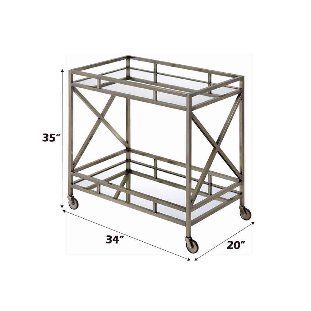 Kristensen - Serving Cart - Mirrored & Antique Gold - Urban Living Furniture (Los Angeles, CA)