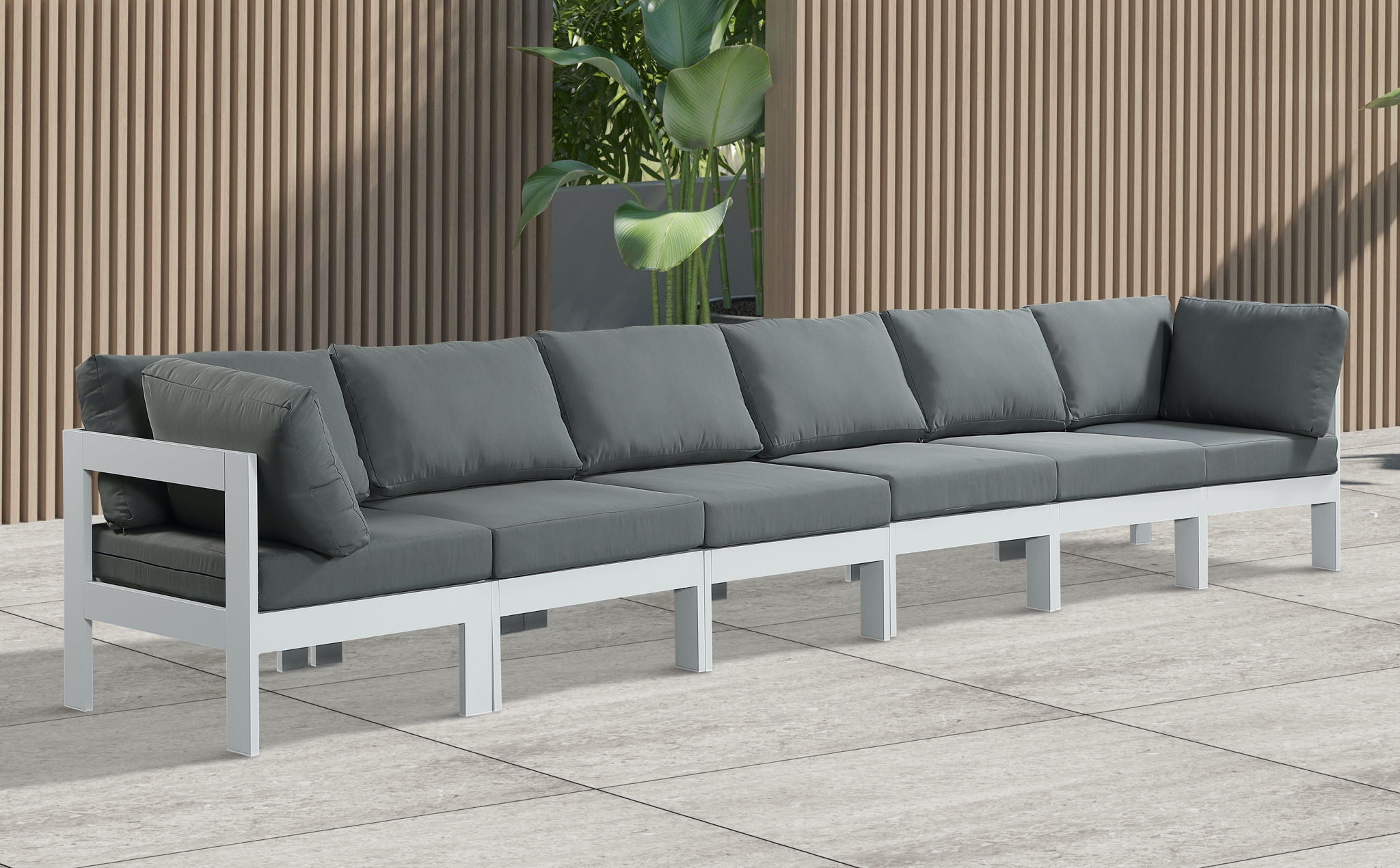 Nizuc - Outdoor Patio 6 Seat Modular Sofa With White Frame - Urban Living Furniture (Los Angeles, CA)