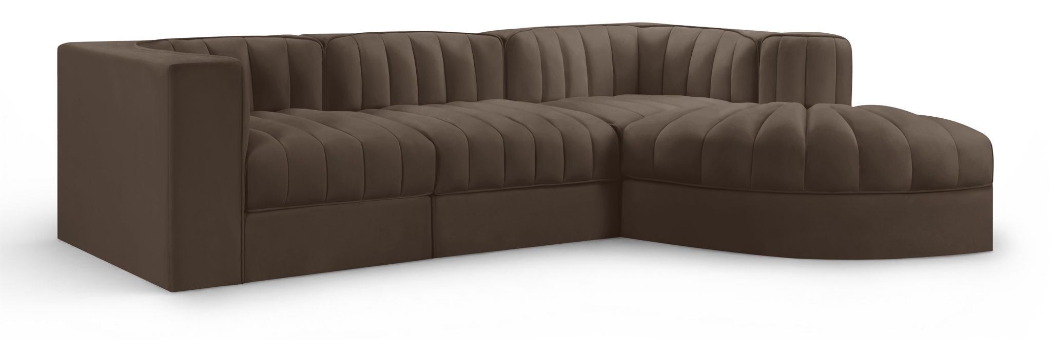 Rummi - Velvet Performance Fabric Upholstered 4 Piece Modular Sectional, With Reverse Corner Chair - Urban Living Furniture (Los Angeles, CA)