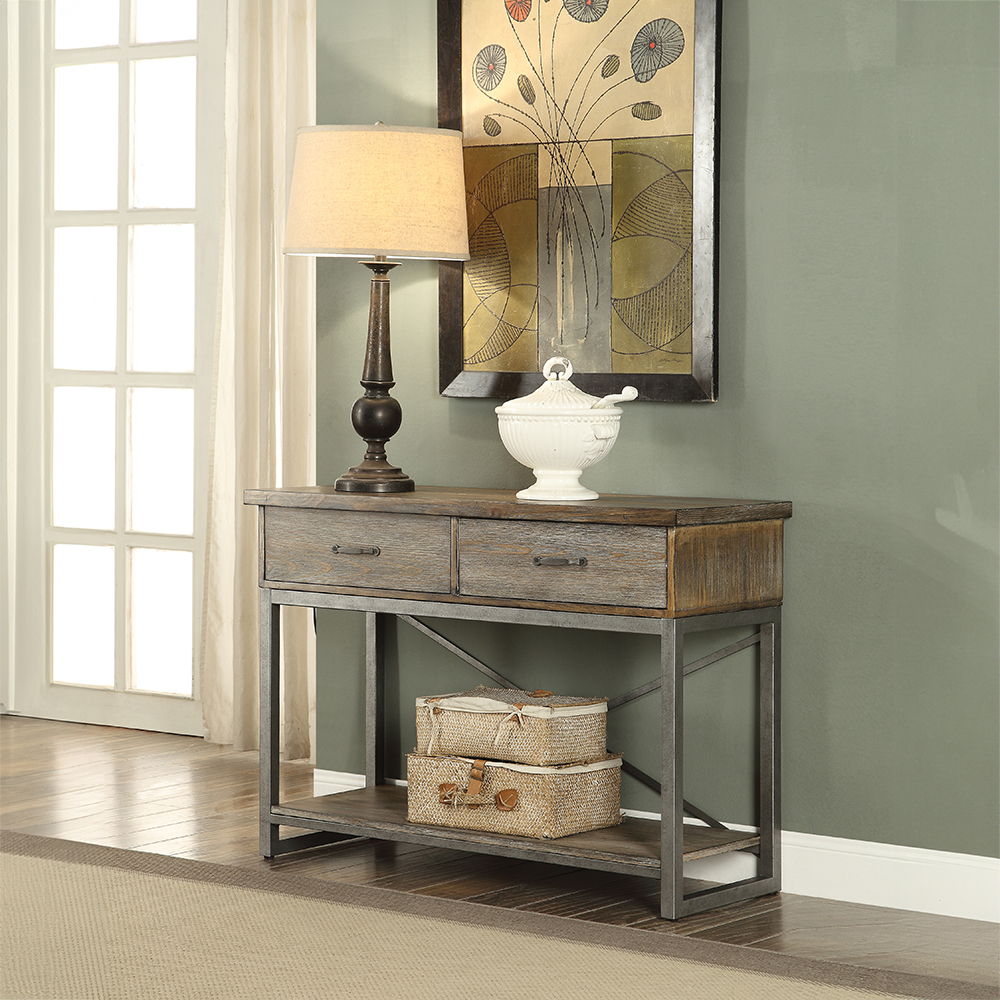 Lazarus - Server - Weathered Oak & Antique Silver - Urban Living Furniture (Los Angeles, CA)