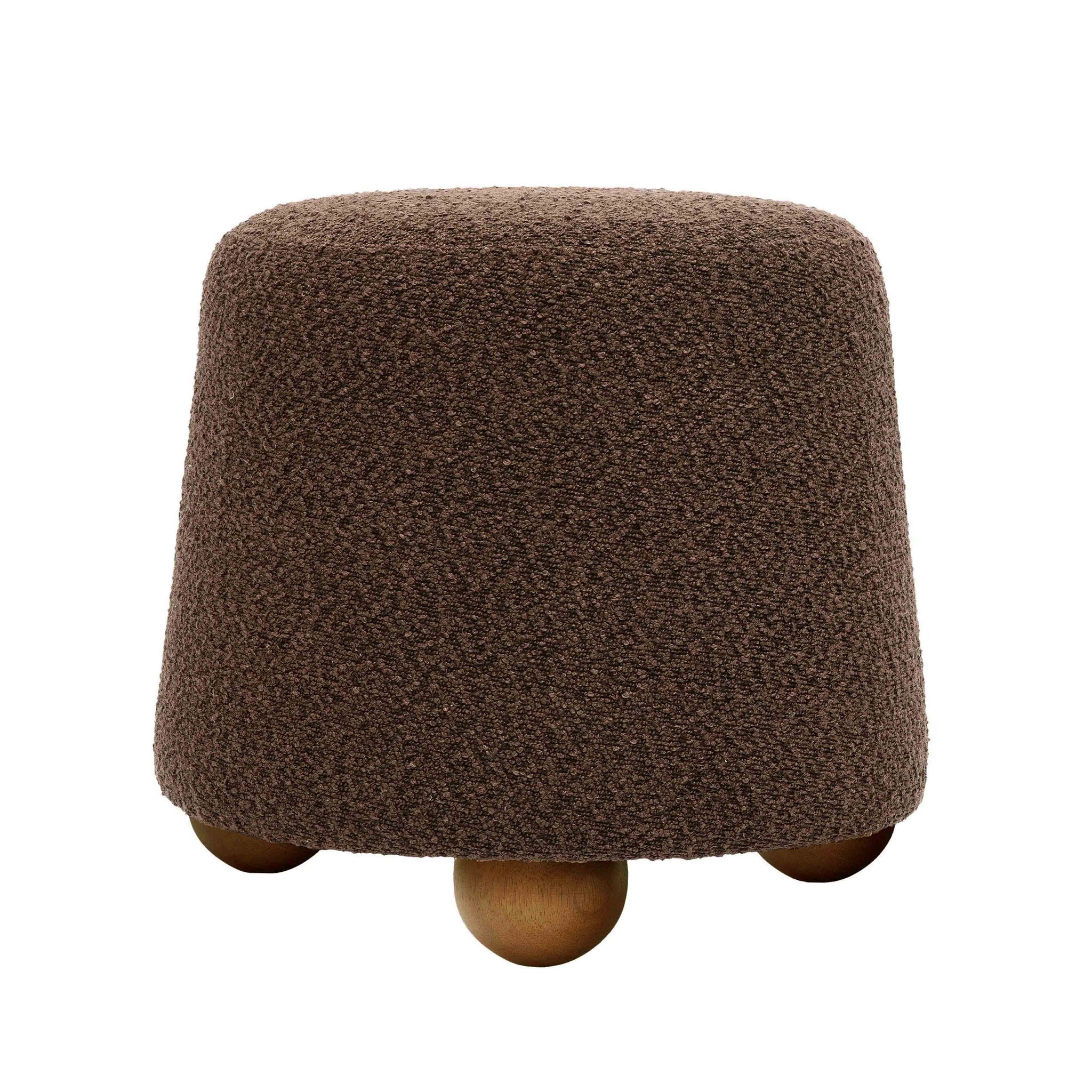 Jaine - Boucle Stool - Chocolate Brown - Urban Living Furniture (Los Angeles, CA)