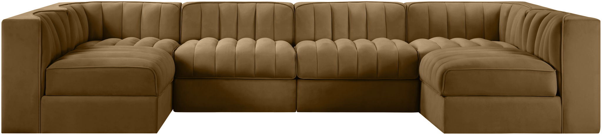 Rummi - Armless Velvet Performance Fabric Upholstered 6 Piece Modular Sectional - Urban Living Furniture (Los Angeles, CA)