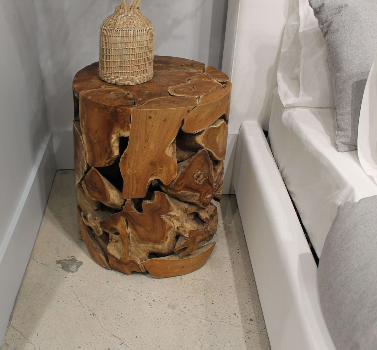 One - Teak Slice Round End Table