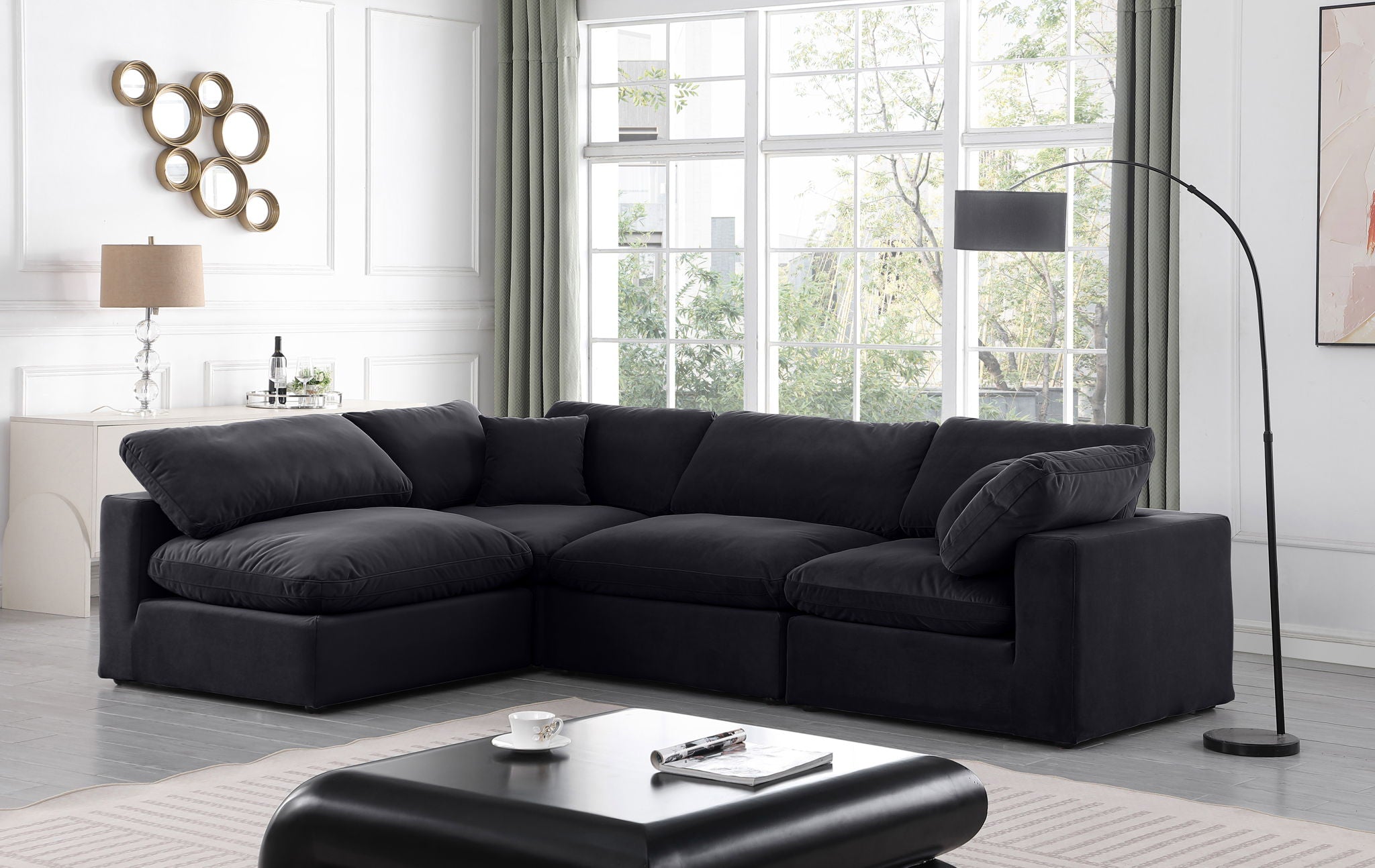 Comfy - 4 Piece Velvet Modular Armless Sectional - Urban Living Furniture (Los Angeles, CA)