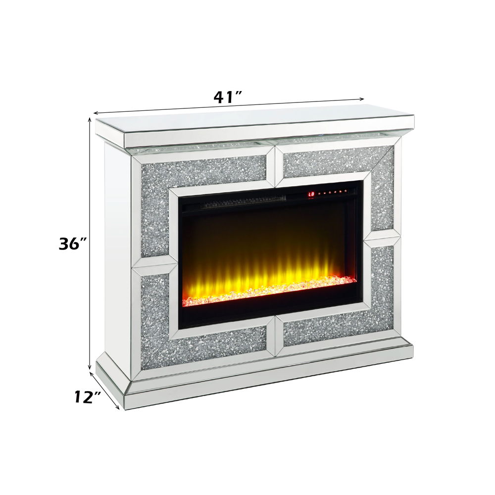 Noralie - 41" Fireplace - Mirrored & Faux Diamonds - Urban Living Furniture (Los Angeles, CA)