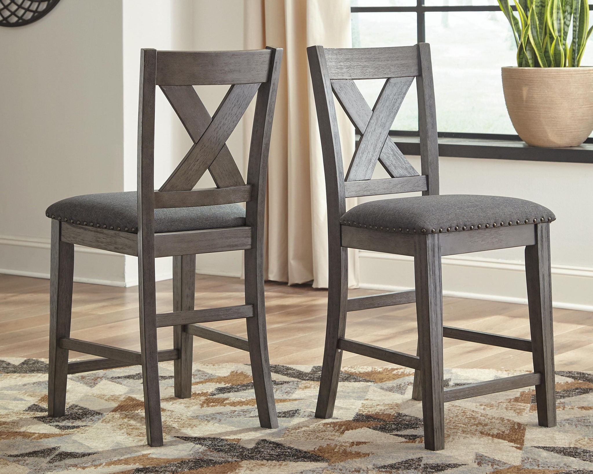 Caitbrook - Upholstered Barstool (Set of 2) - Gray - Urban Living Furniture (Los Angeles, CA)