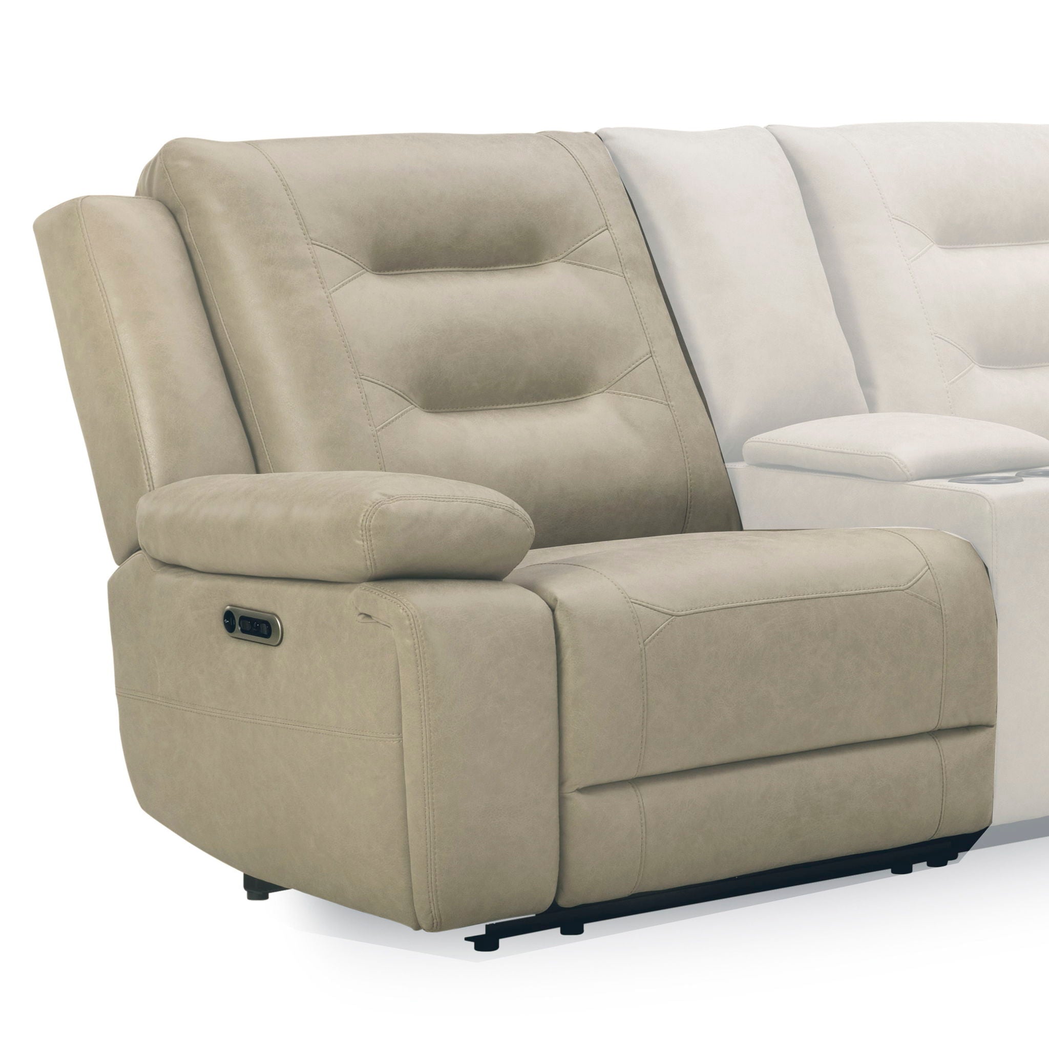 Caldwell - Power Left Arm Facing Recliner - Tahoe Fog