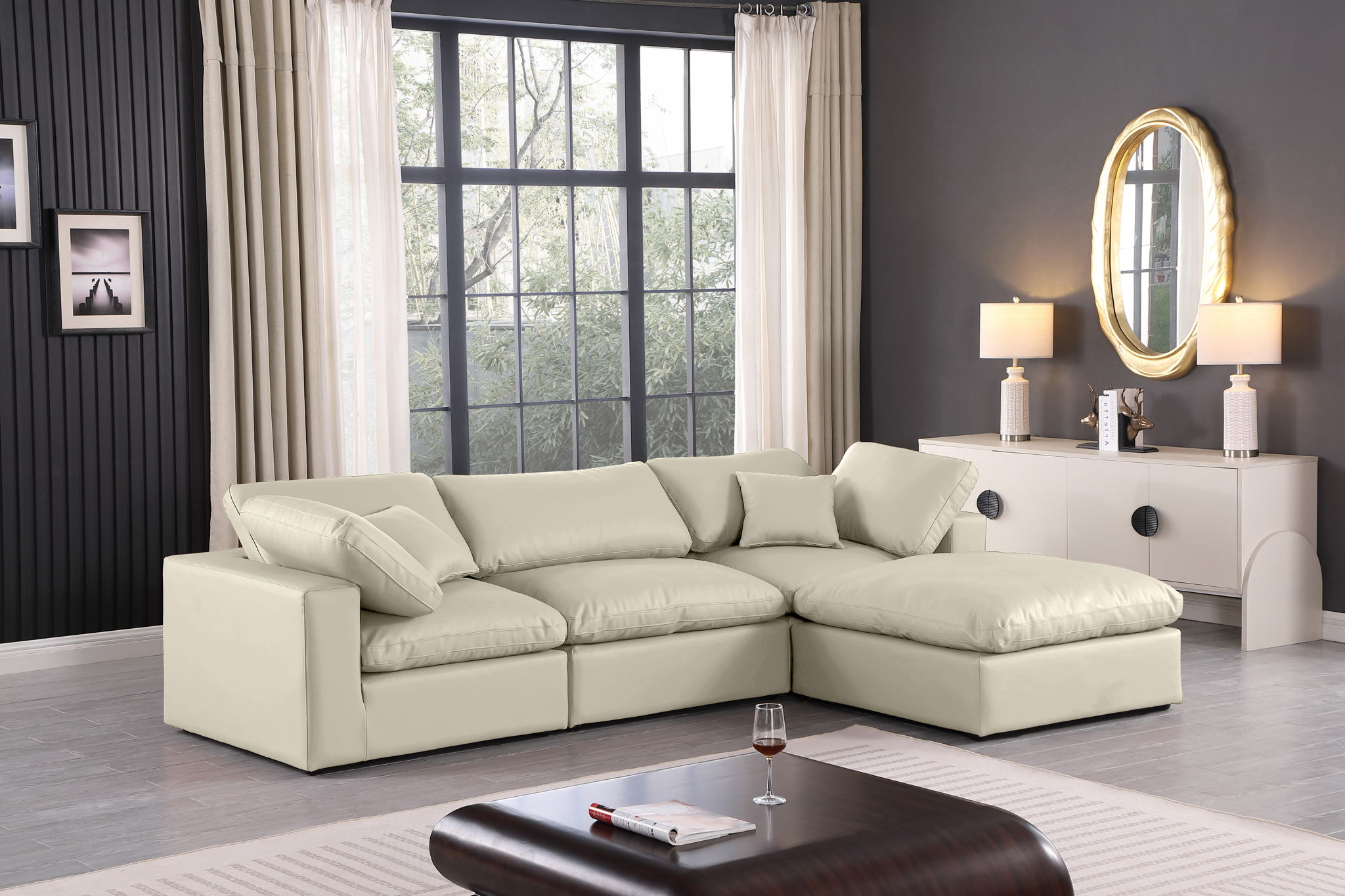 Comfy - 4 Piece Faux Leather Modular Sectional With Chaise - Urban Living Furniture (Los Angeles, CA)