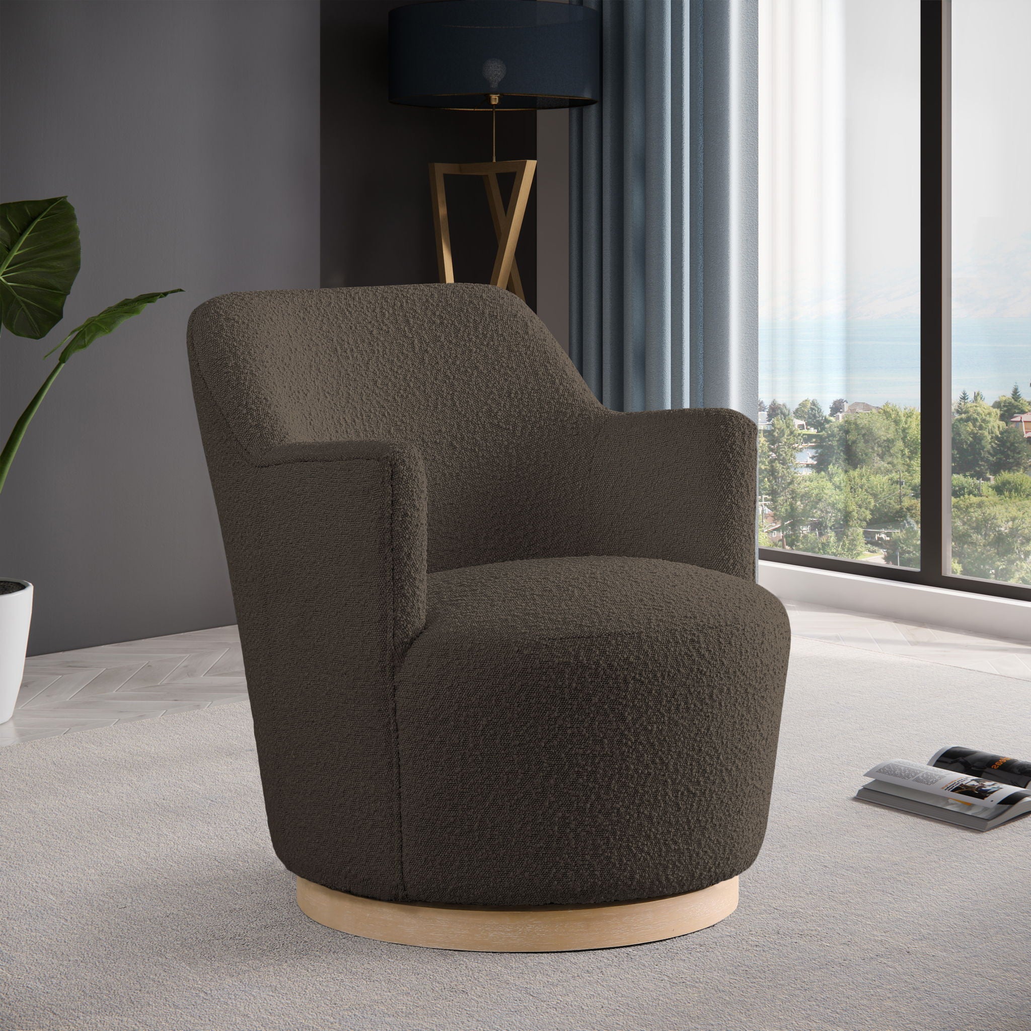 Clarita - Boucle Swivel Accent Chair - Urban Living Furniture (Los Angeles, CA)