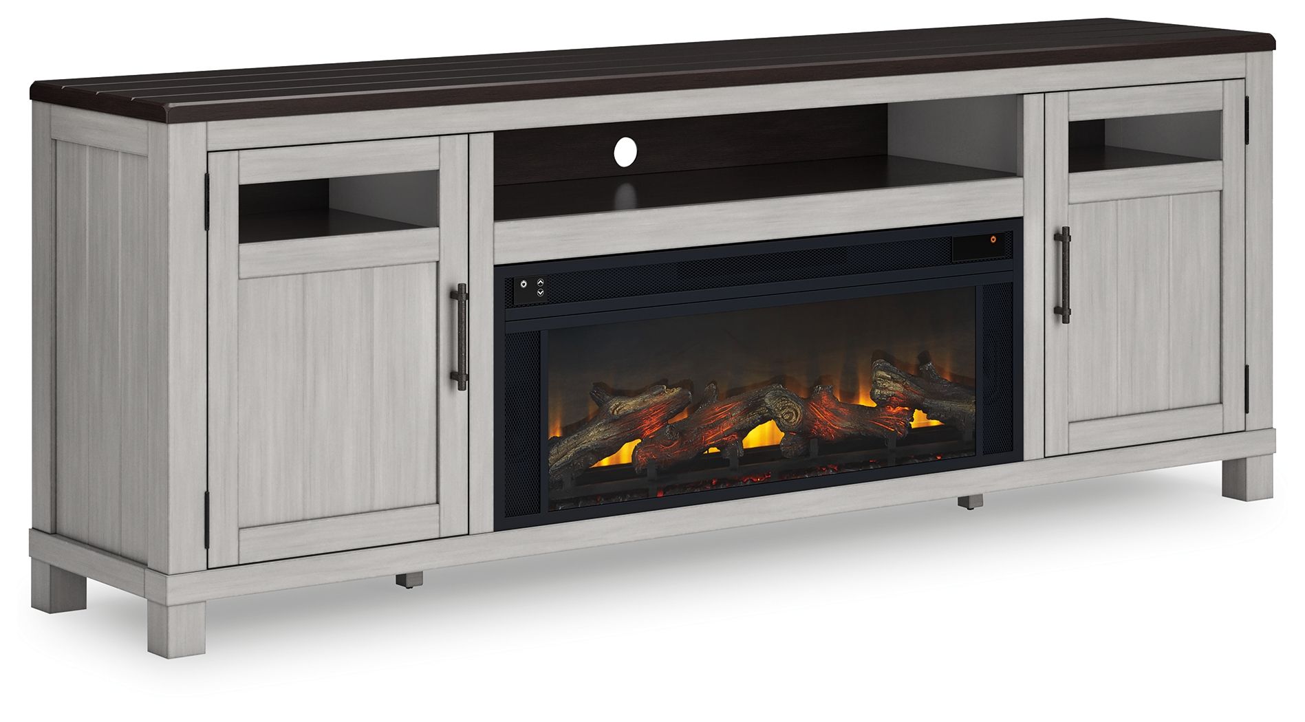 Darborn - Gray / Brown - 88" TV Stand With Electric Infrared Fireplace Insert - Urban Living Furniture (Los Angeles, CA)