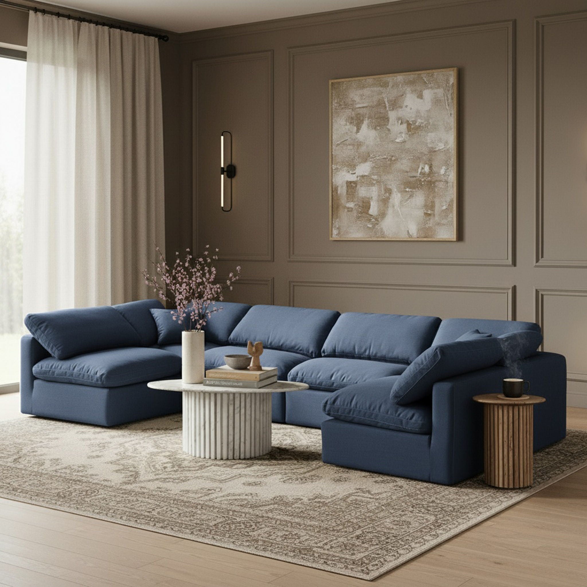 Indulge - Linen 6 Piece Modular U-Shaped Sectional - Urban Living Furniture (Los Angeles, CA)
