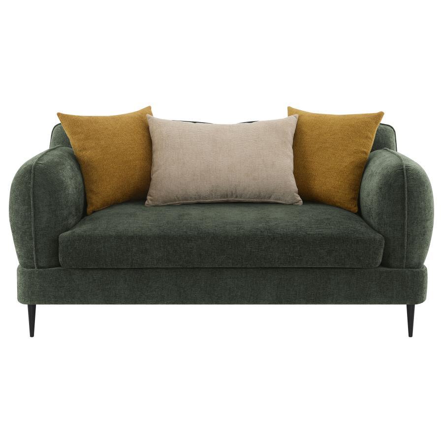 Jade - Chenille Upholstered Modern Track Arm Loveseat