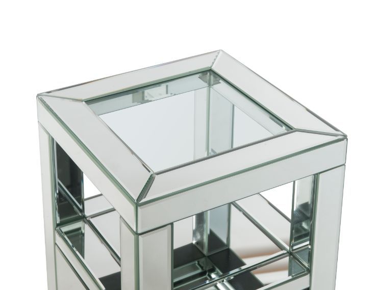 Noralie - 24" Accent Table - Clear Glass, Mirrored & Faux Diamonds - Urban Living Furniture (Los Angeles, CA)