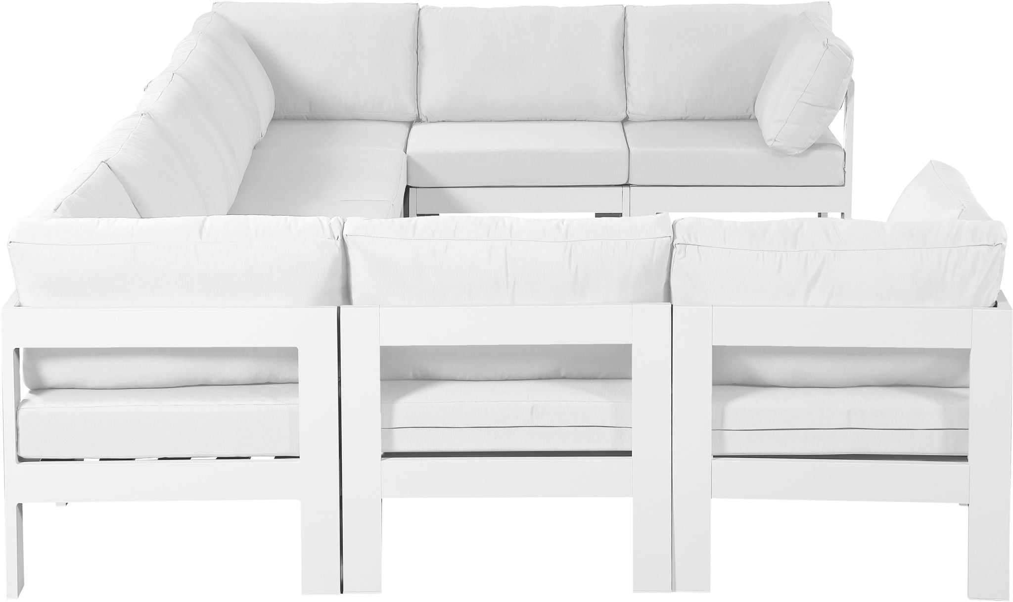 Nizuc - Outdoor Patio 9 Piece Modular Sectional With White Frame - Urban Living Furniture (Los Angeles, CA)