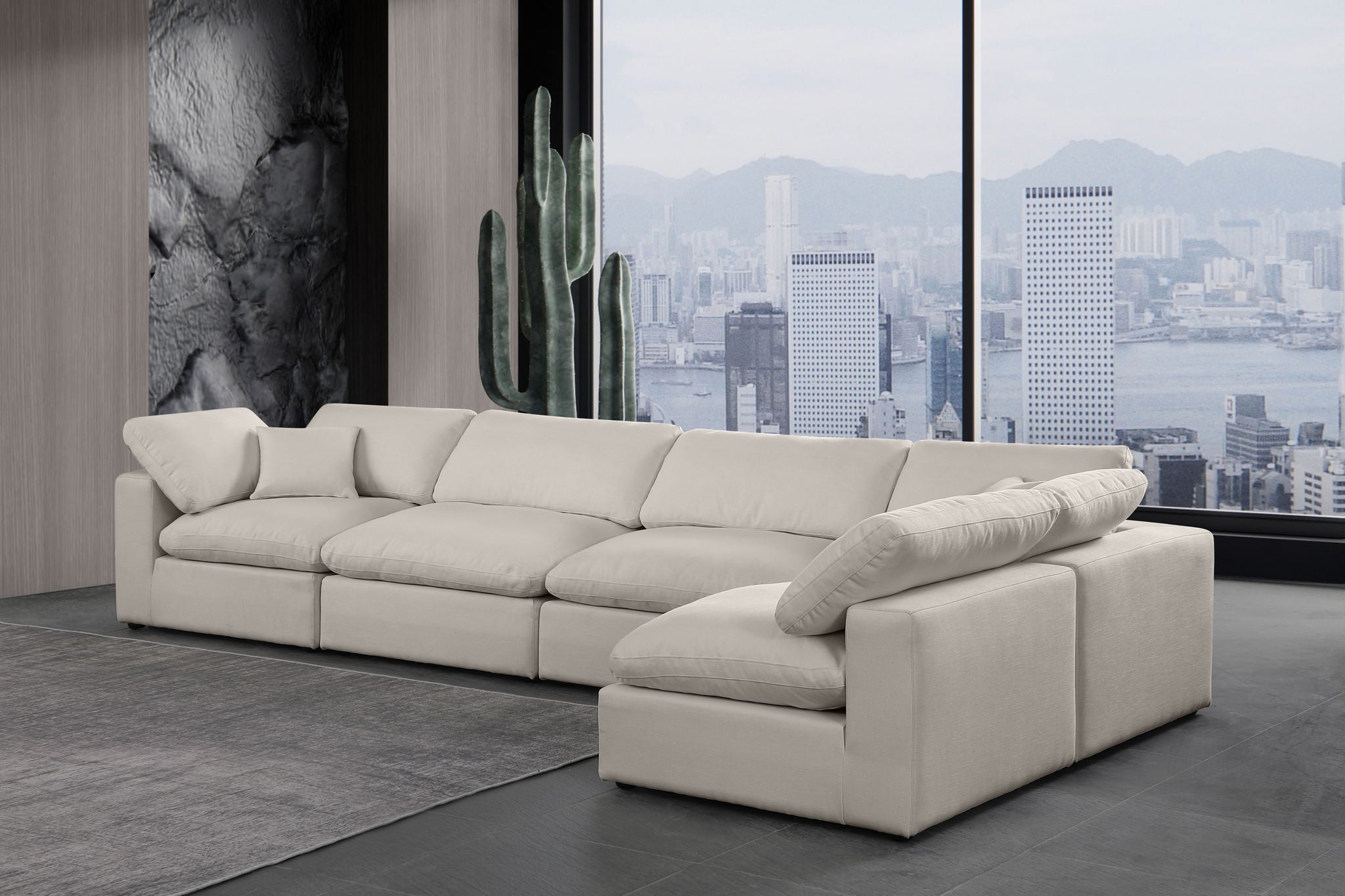 Comfy - 5 Piece Linen Modular Sectional - Urban Living Furniture (Los Angeles, CA)