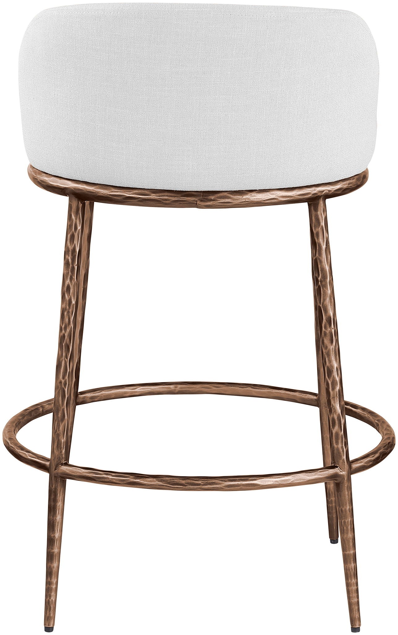Ferro - Upholstered Counter Stool With Brushed Bronze Base