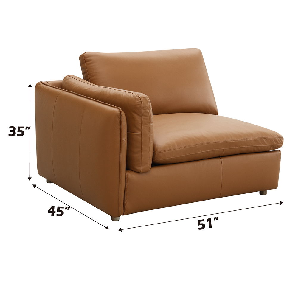 Brighton - Modular Left Facing Arm Chair - Brown Top Grain Leather - Urban Living Furniture (Los Angeles, CA)