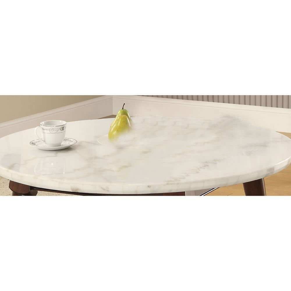 Gasha - Coffee Table - White Marble Top & Walnut - Urban Living Furniture (Los Angeles, CA)