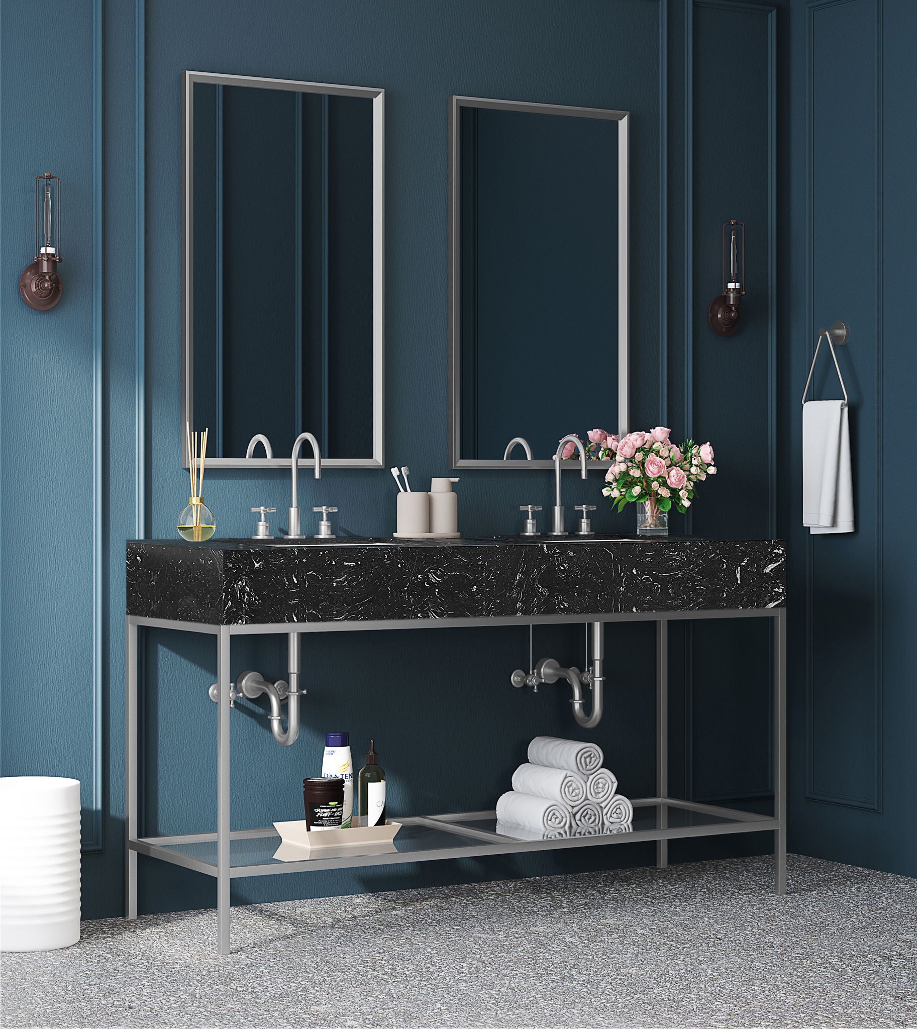 Marmo - Engineered Marble Bathroom Vanity With Black Base - Urban Living Furniture (Los Angeles, CA)