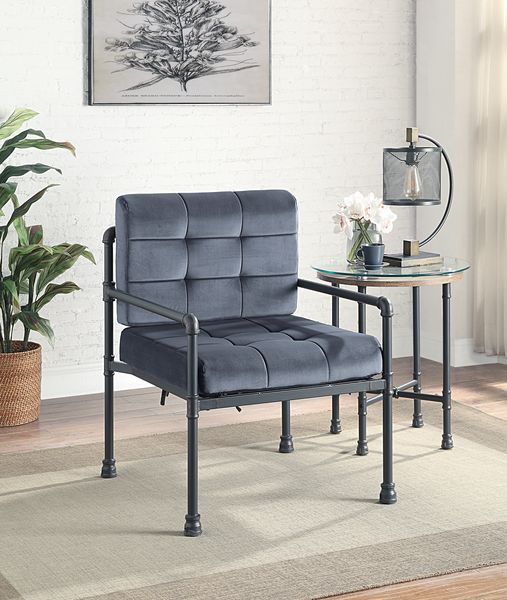 Brantley - Accent Chair - Gray Velvet & Sandy Gray - Urban Living Furniture (Los Angeles, CA)