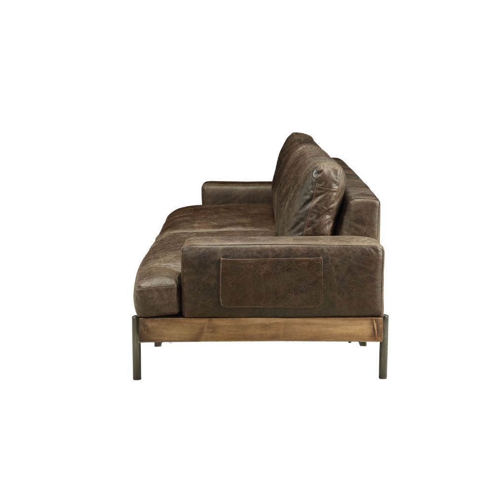 Silchester - Sofa - Distress Chocolate Top Grain Leather & Oak - Urban Living Furniture (Los Angeles, CA)