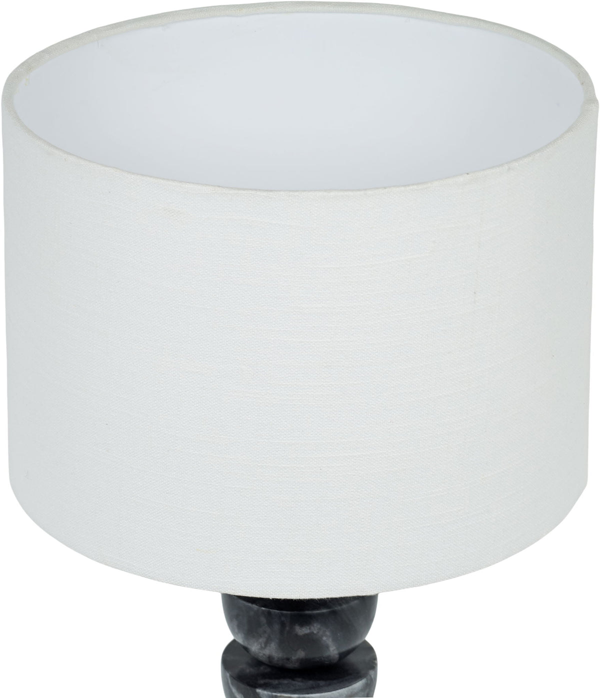 Opus - Genuine Marble, Linen Textured Fabric And Brass Table Lamp