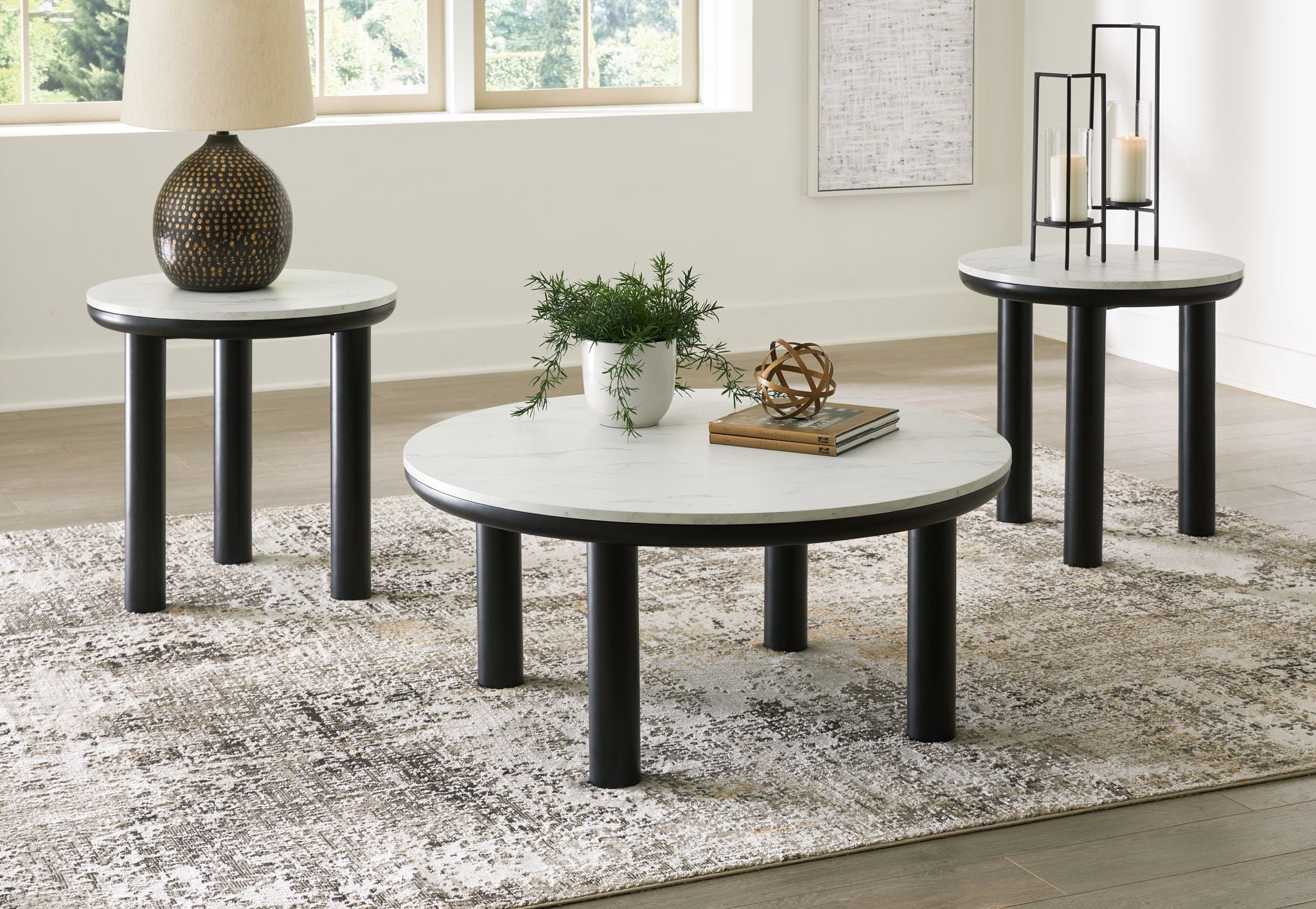 Xandrum - Black / White - Occasional Table Set (Set of 3) - Urban Living Furniture (Los Angeles, CA)