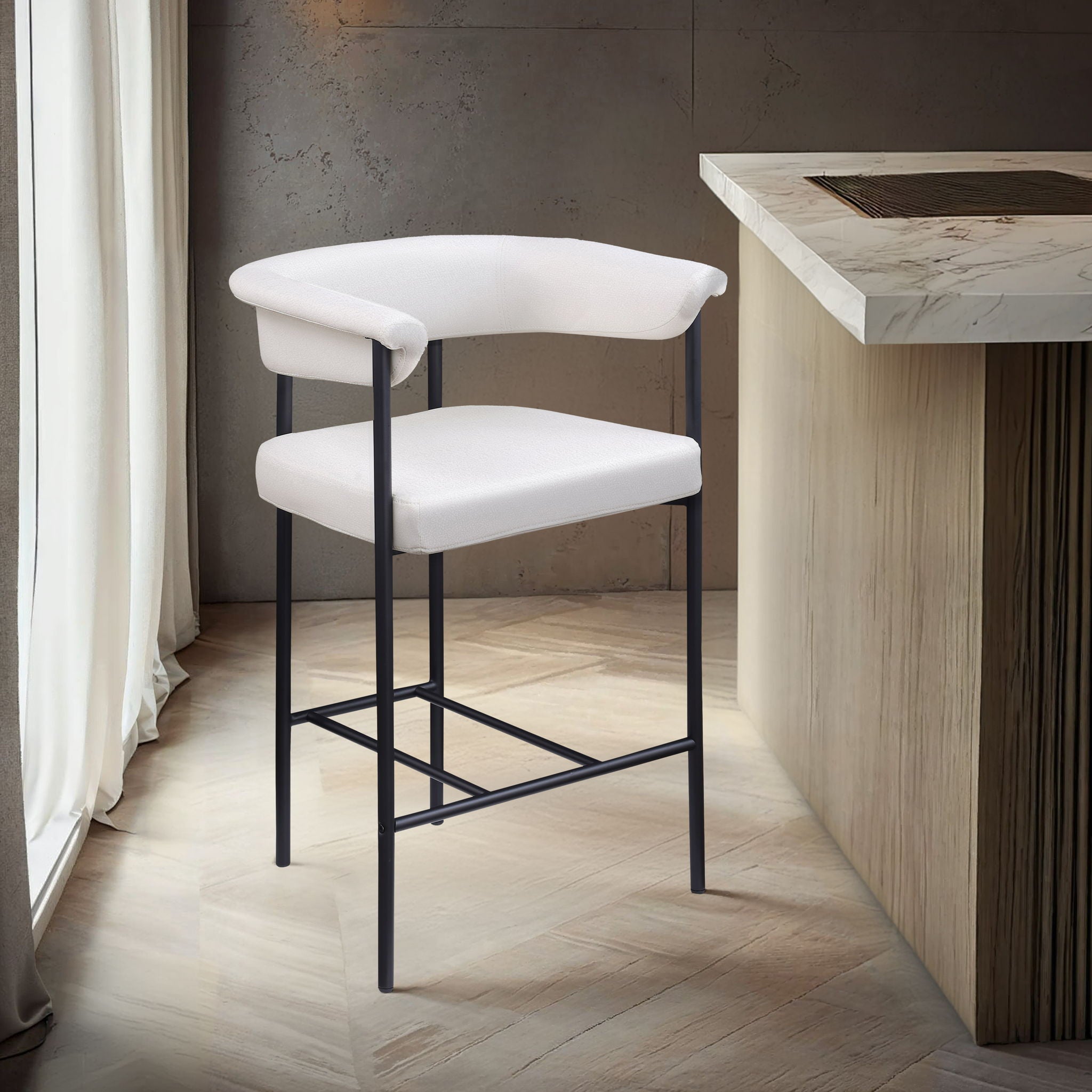 Malin - Faux Leather Counter Stool (Set of 2) - Urban Living Furniture (Los Angeles, CA)