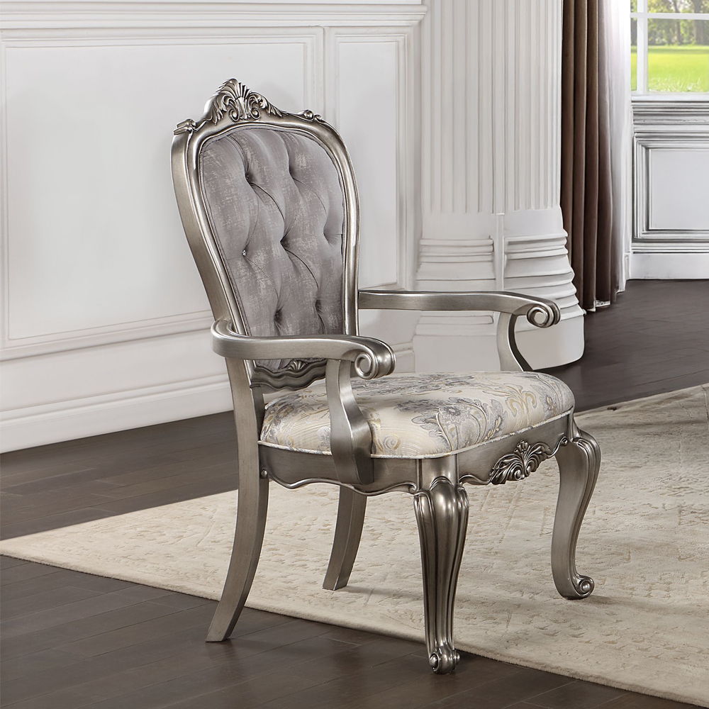 Ariadne - Arm Chair (Set of 2) - Velvet & Antique Platinum - Urban Living Furniture (Los Angeles, CA)