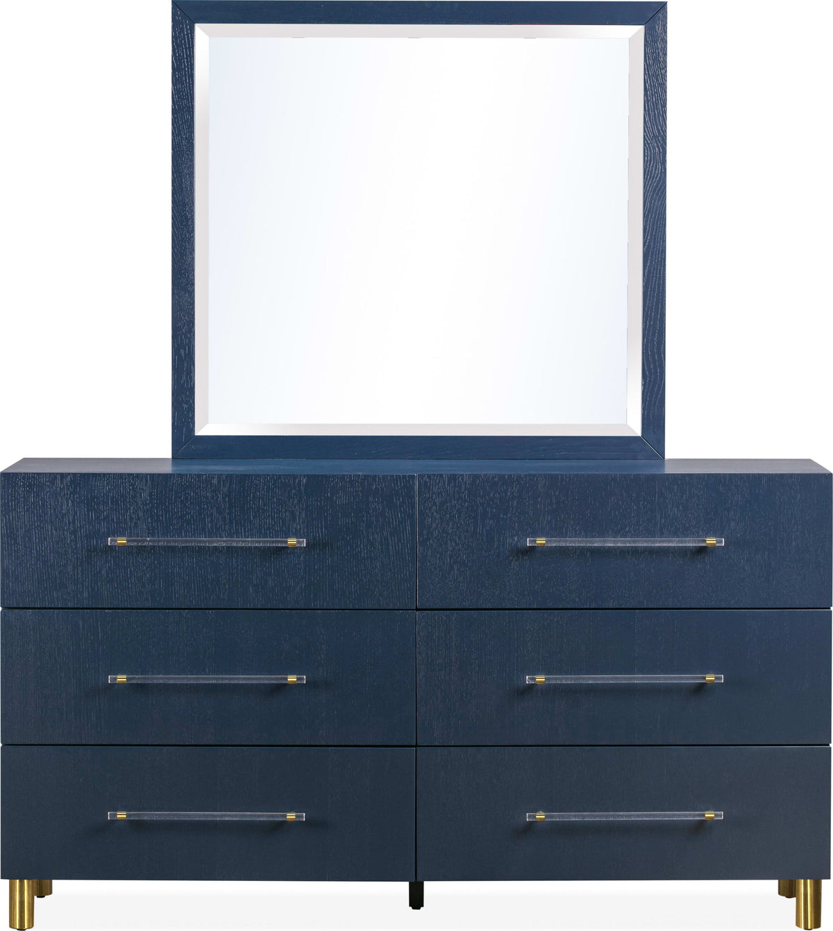 Argento - Beveled Glass Wall Or Dresser Mirror - Navy Blue