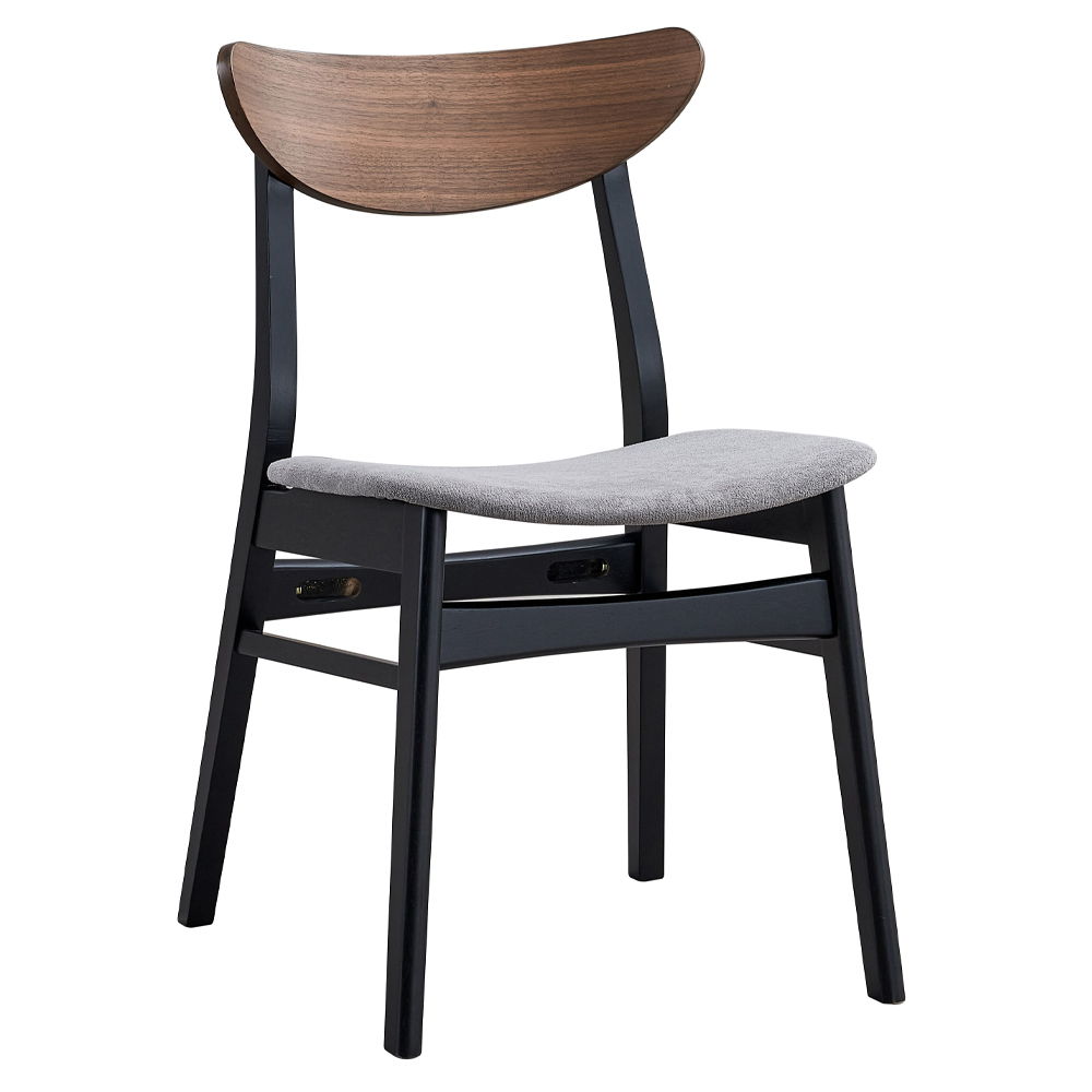 Rebi - Side Chair (Set of 2) - Gray Linen, Walnut & Black Finish - Urban Living Furniture (Los Angeles, CA)