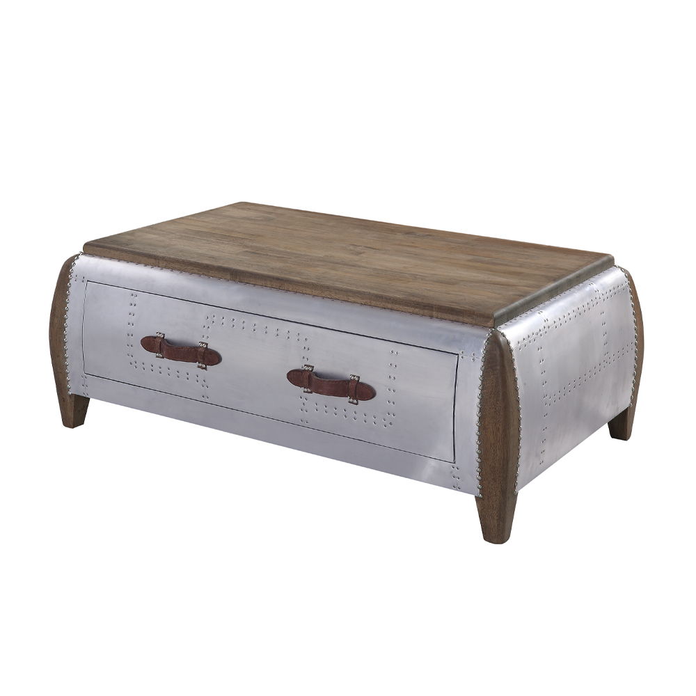 Brancaster - Coffee Table - Antique Oak & Aluminum - Urban Living Furniture (Los Angeles, CA)