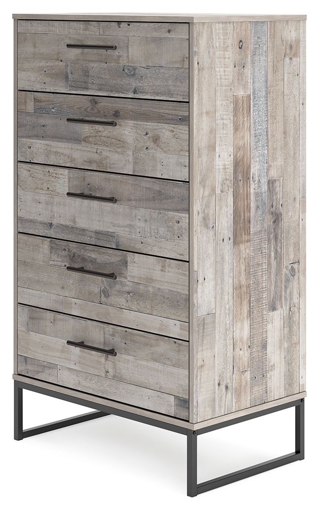 Neilsville - Whitewash - Five Drawer Chest - Urban Living Furniture (Los Angeles, CA)