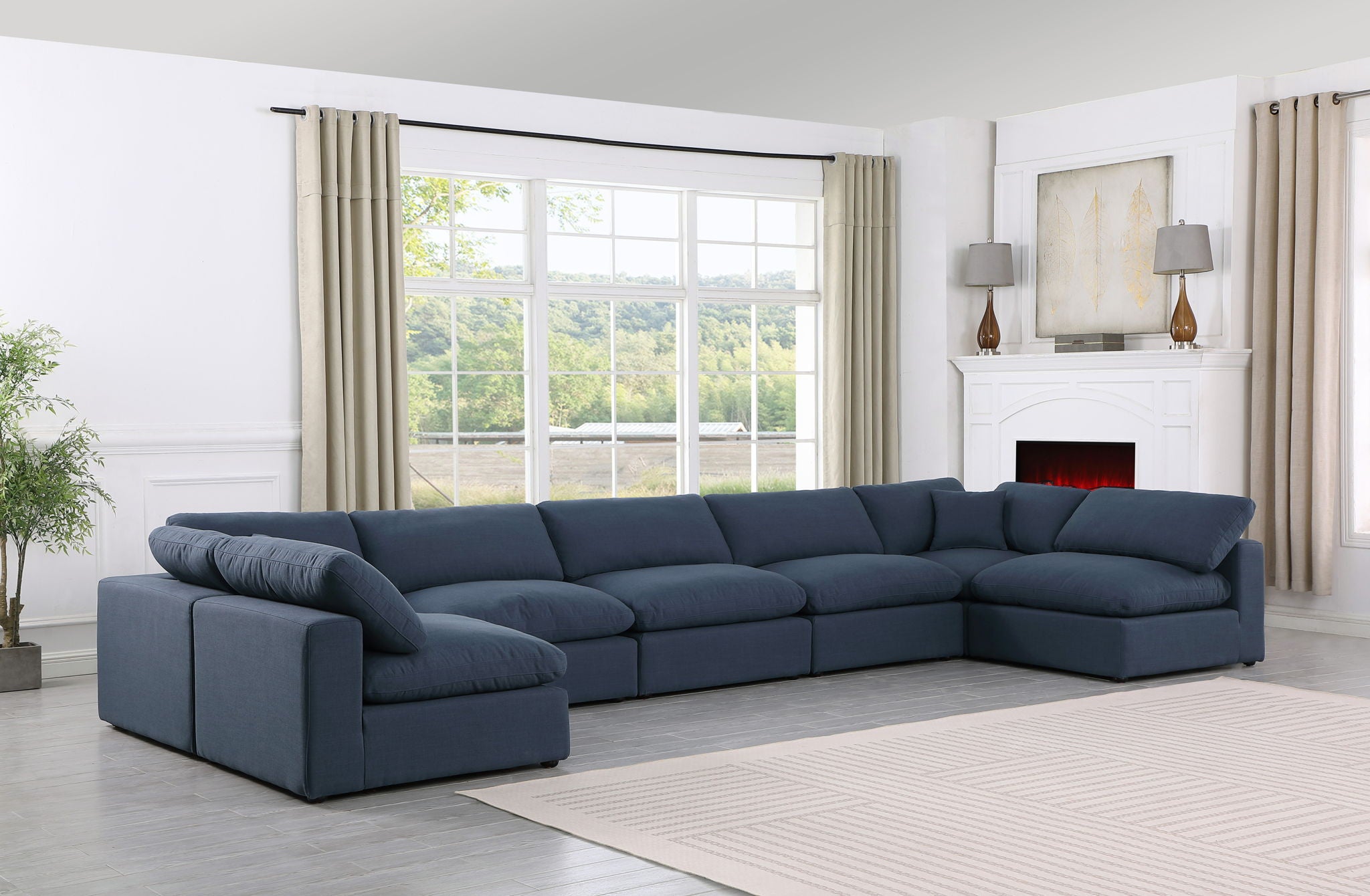 Comfy - 7 Piece Linen Modular Armless Sectional - Urban Living Furniture (Los Angeles, CA)