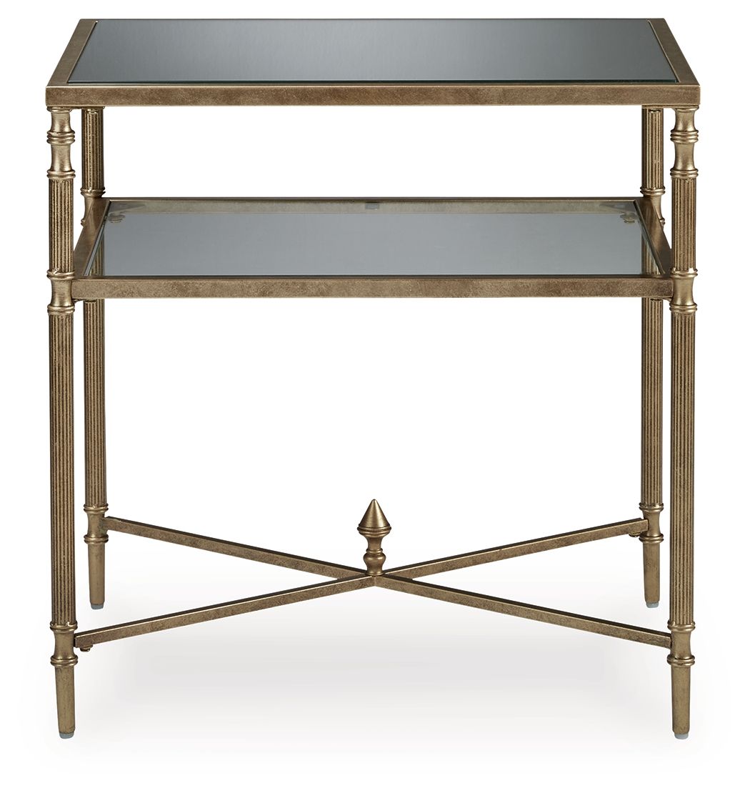 Cloverty - Aged Gold Finish - Rectangular End Table - Urban Living Furniture (Los Angeles, CA)