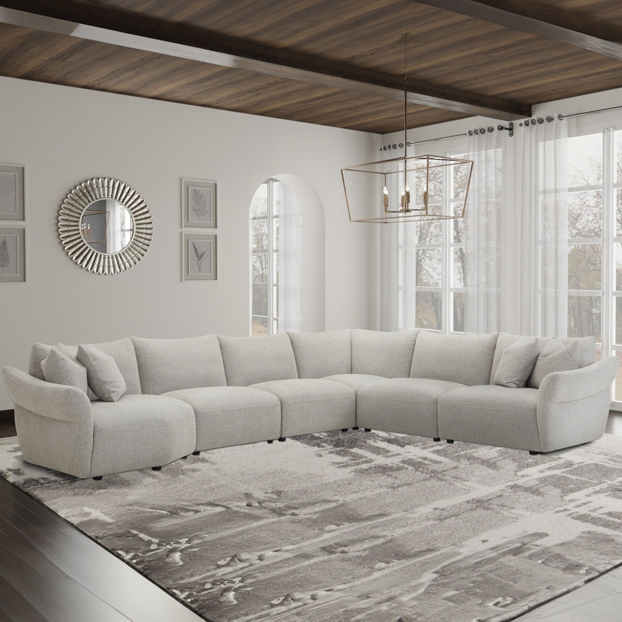 Playful - 6 Piece Modular Sectional - Canes Cobblestone - Urban Living Furniture (Los Angeles, CA)