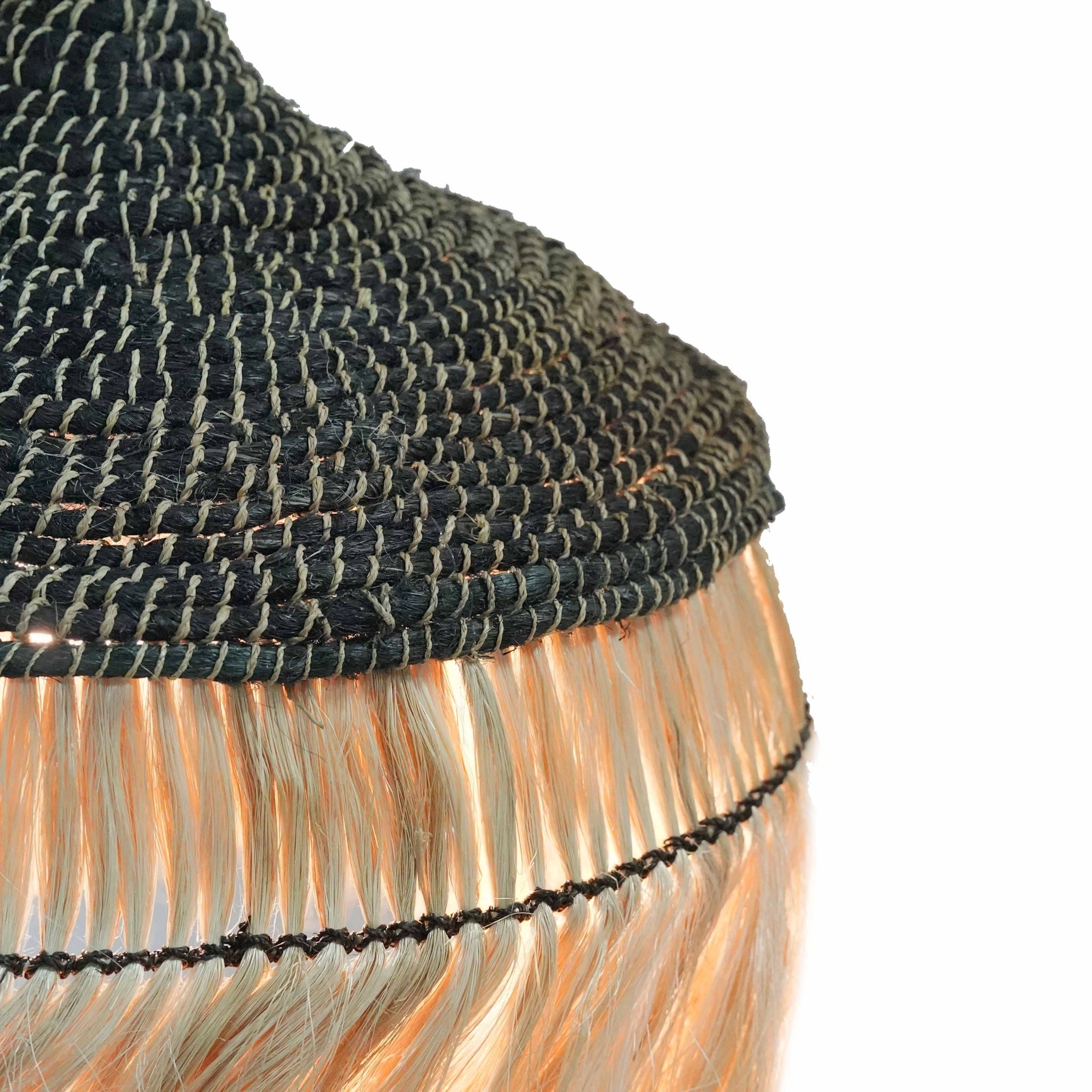 Sula - Upcycled Abaca Pendant Lamp - Natural / Black - Urban Living Furniture (Los Angeles, CA)