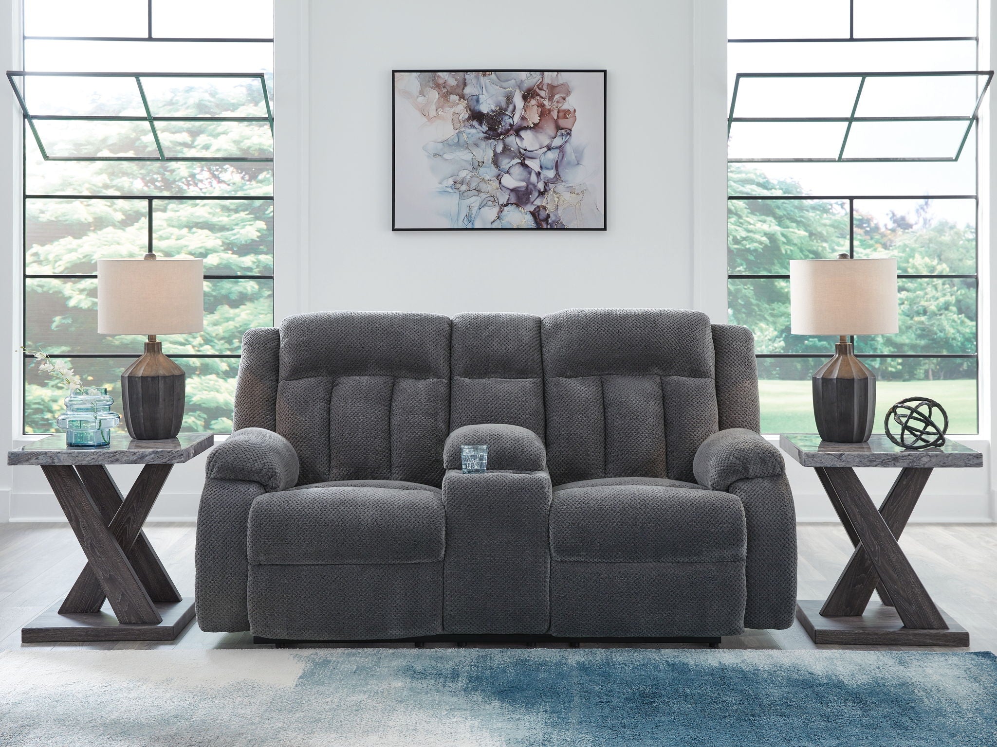 Observation - Steel - Double Reclining Power Loveseat With Console - Urban Living Furniture (Los Angeles, CA)