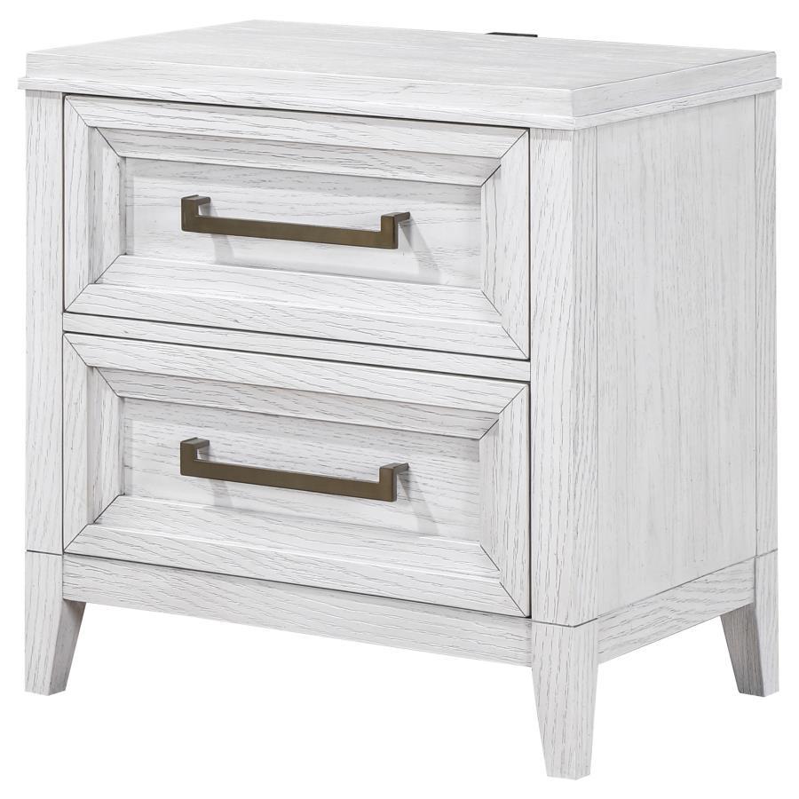 Marielle - 2-Drawer Nightstand Bedside Table - Distressed White - Urban Living Furniture (Los Angeles, CA)