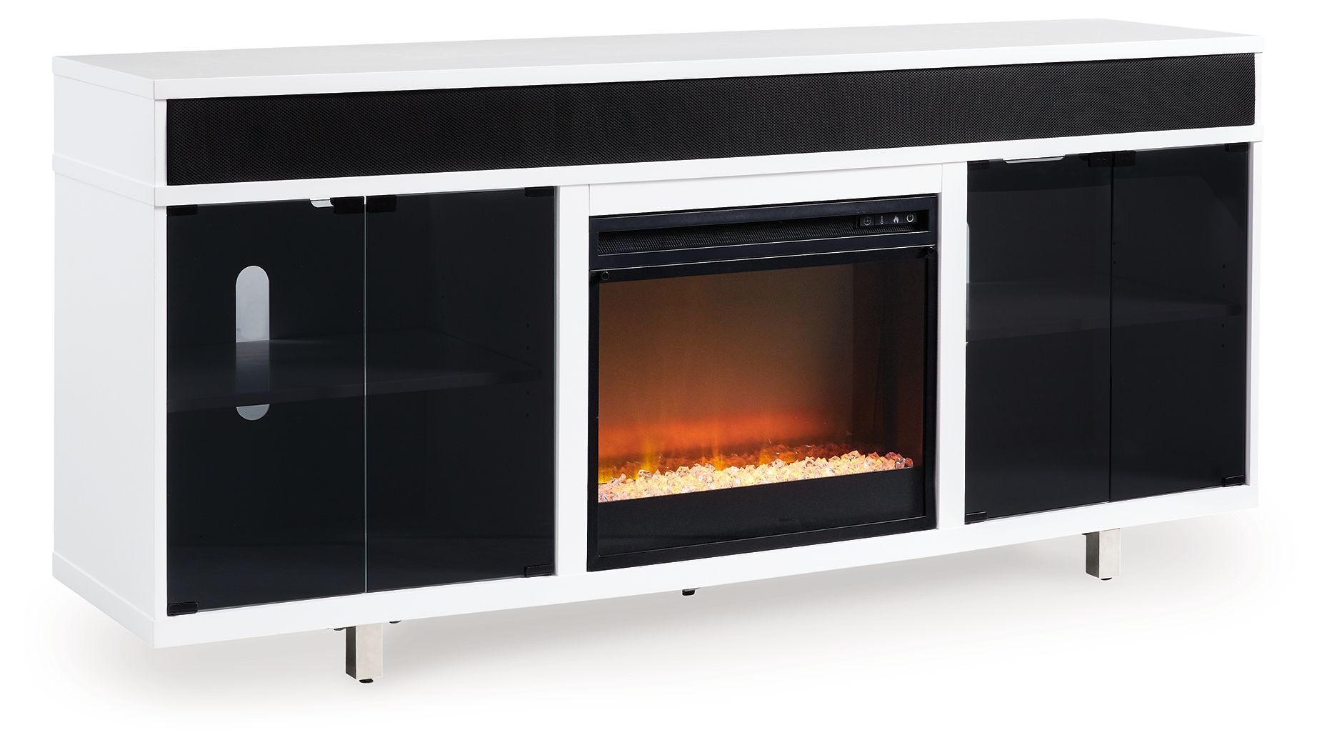 Gardoni - White / Black - 72" TV Stand With Electric Fireplace - Urban Living Furniture (Los Angeles, CA)