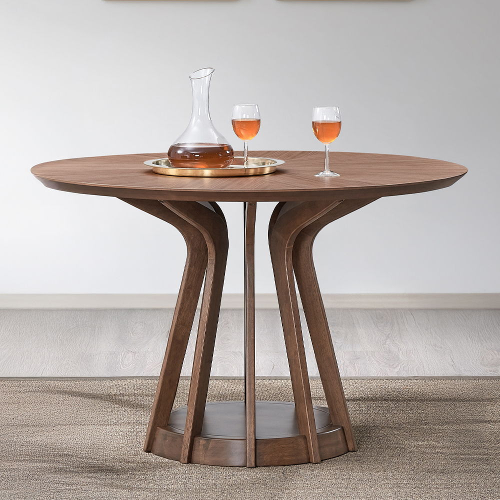 Seda - Round Dining Table - Walnut - Urban Living Furniture (Los Angeles, CA)